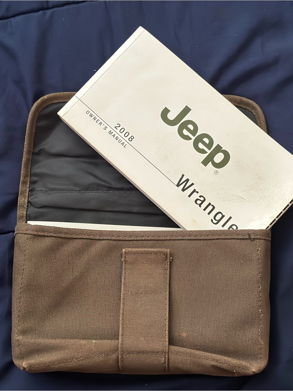 2008 Jeep Wrangler Owner's Manual with Brown Canvas Pouch